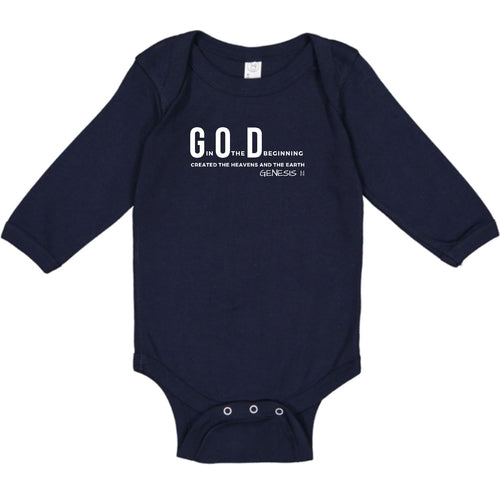 Infant Long Sleeve Graphic T-shirt - God in the Beginning Print