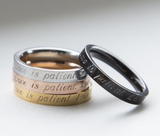 Love is Patient Love is Kind Ring, Purity Ring, Christian Ring, 1