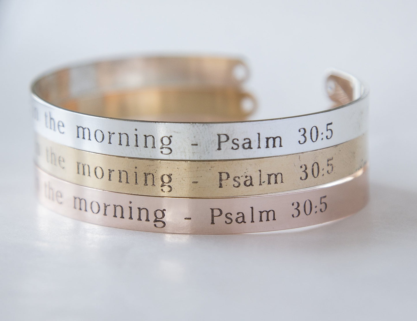 Joy Comes in the Morning Bracelet Gift Christian Cuff Bracelet, Psalm