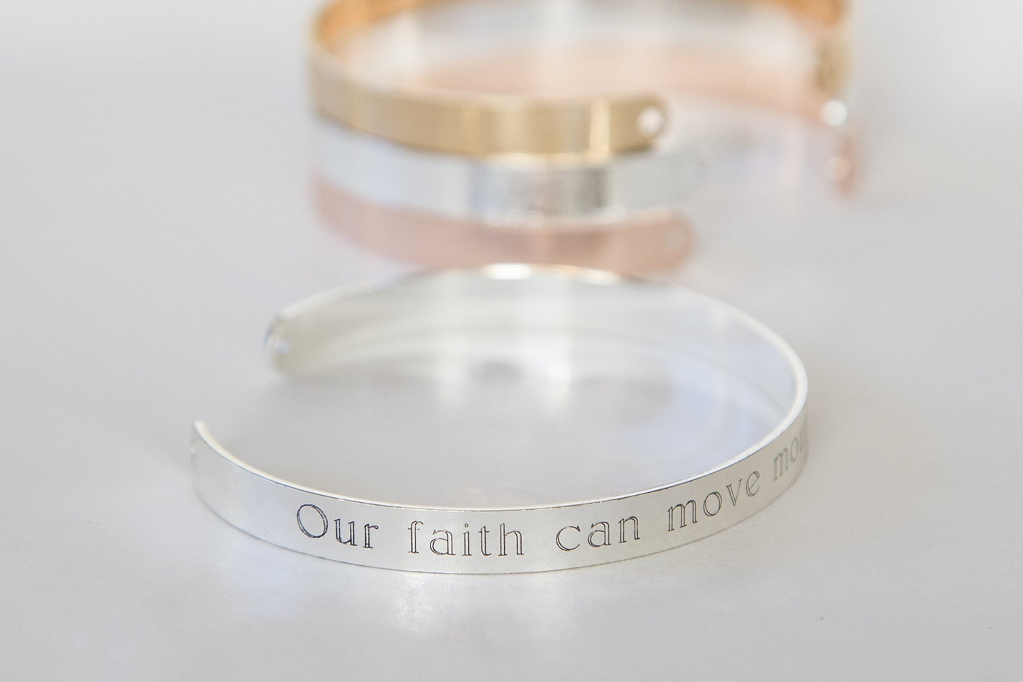 Our Faith Can Move Mountains Christian Religious Quote Bracelet,