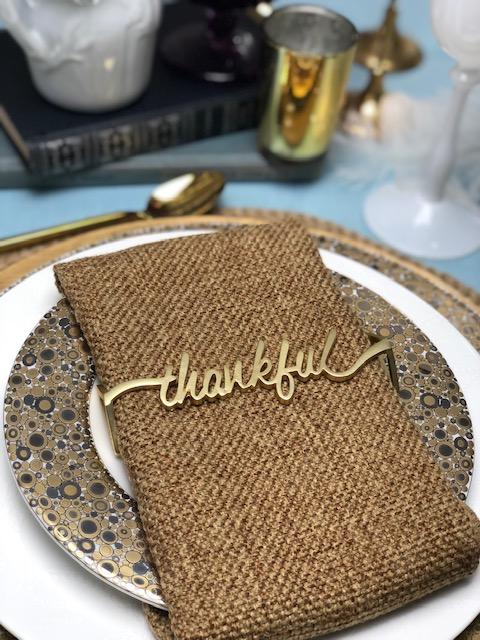 Thankful Wrap SET(4) - Matte Gold