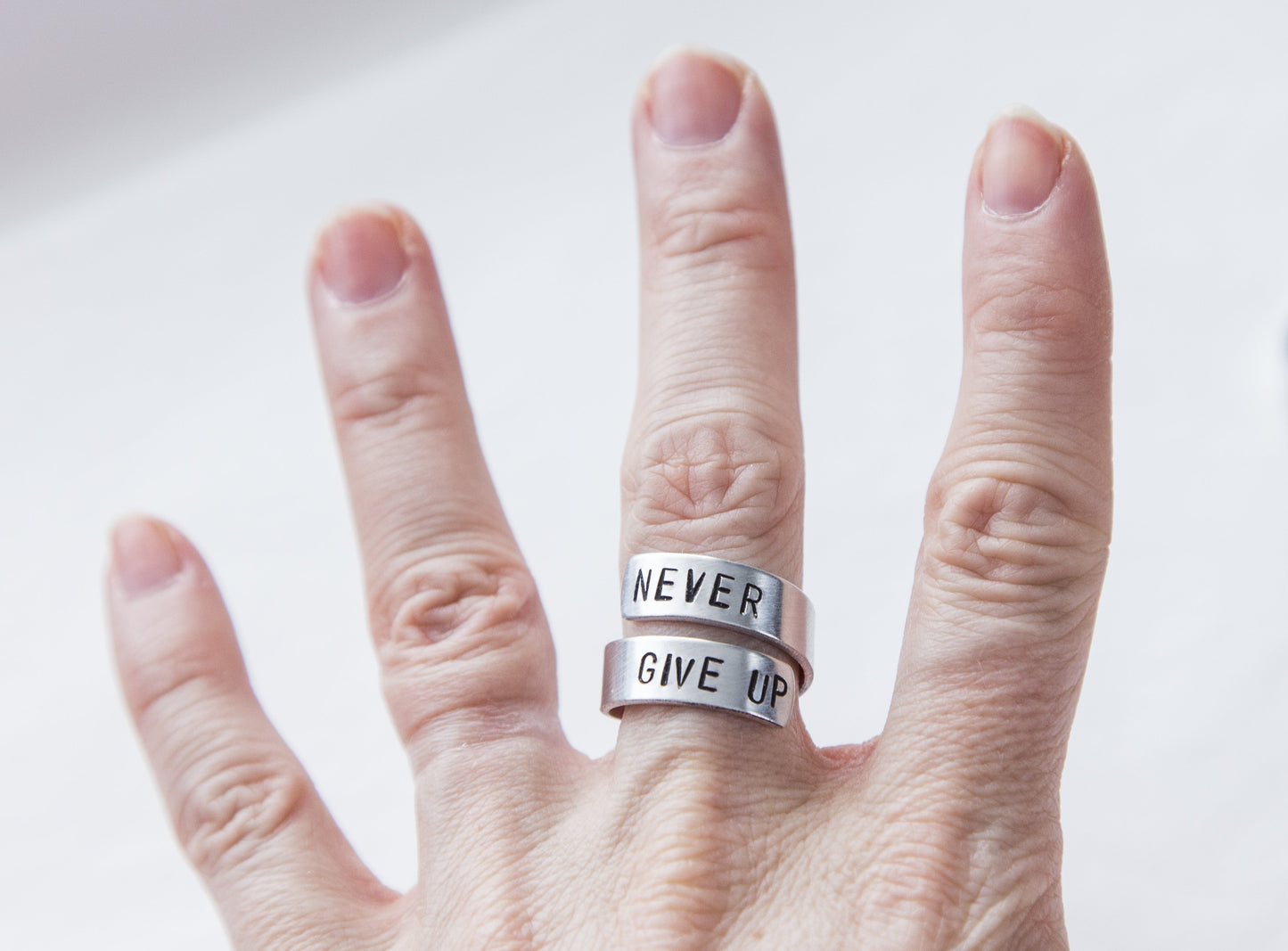 Never Give Up Ring, Cancer Survivor ring, Cancer Victory