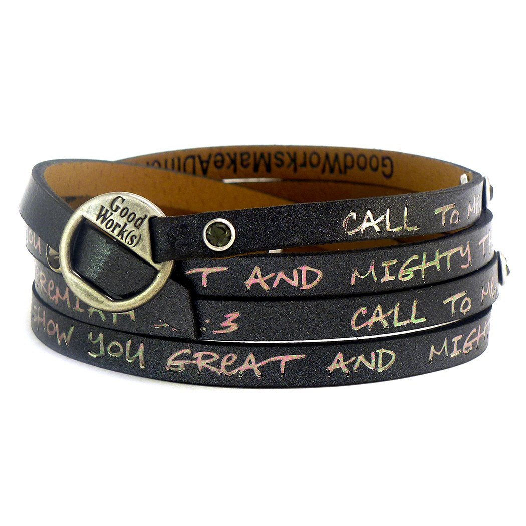 Bible Verse Wrap Around with Stones – Jeremiah 33:3 Black