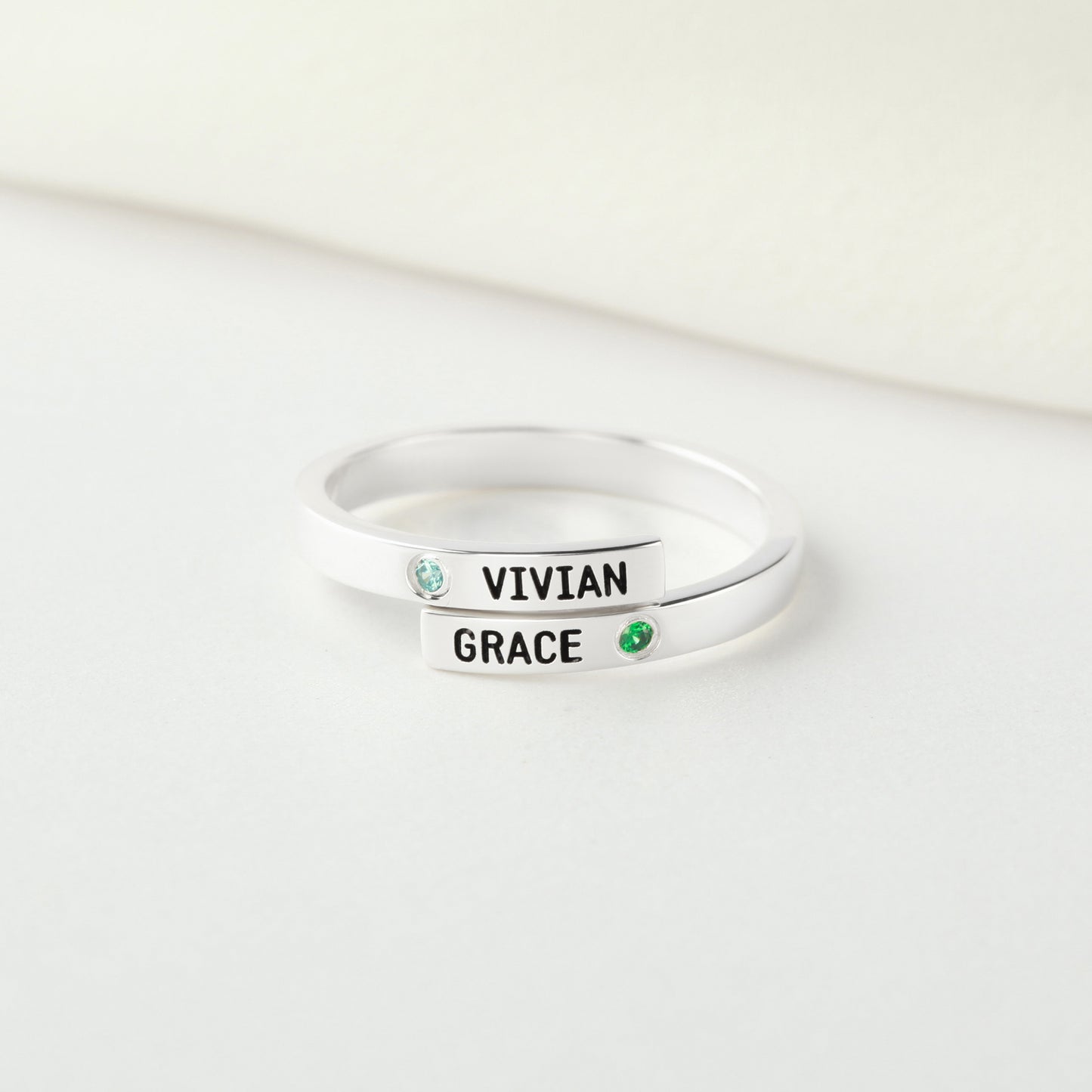 Mom Ring with Kids Names, Mom Ring 2 Kids, Personalized Mom Jewelry