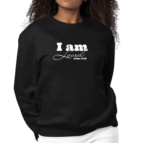 Womens Graphic Sweatshirt i am Loved - John 3:16 Illustration
