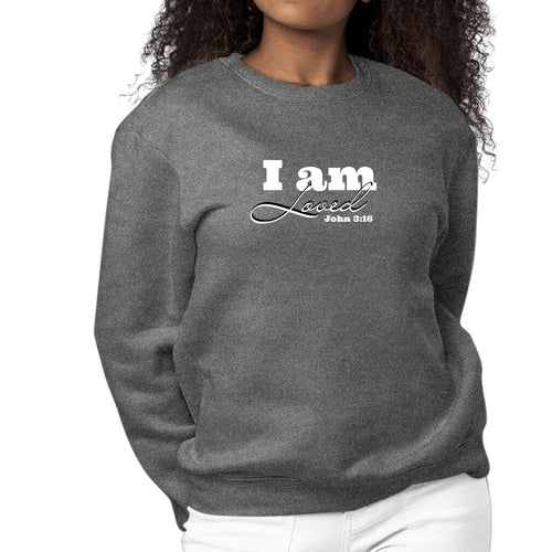 Womens Graphic Sweatshirt i am Loved - John 3:16 Illustration