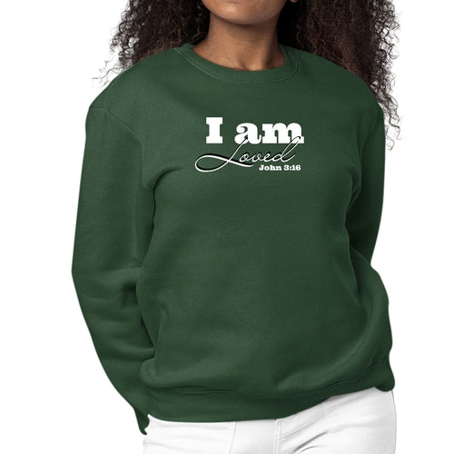 Womens Graphic Sweatshirt i am Loved - John 3:16 Illustration