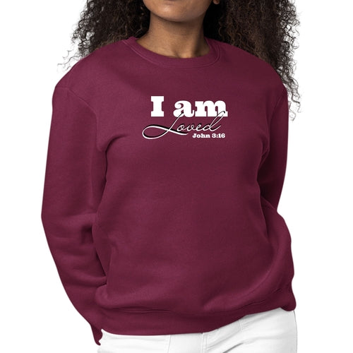 Womens Graphic Sweatshirt i am Loved - John 3:16 Illustration
