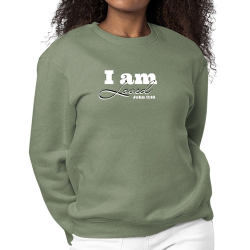 Womens Graphic Sweatshirt i am Loved - John 3:16 Illustration