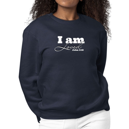 Womens Graphic Sweatshirt i am Loved - John 3:16 Illustration