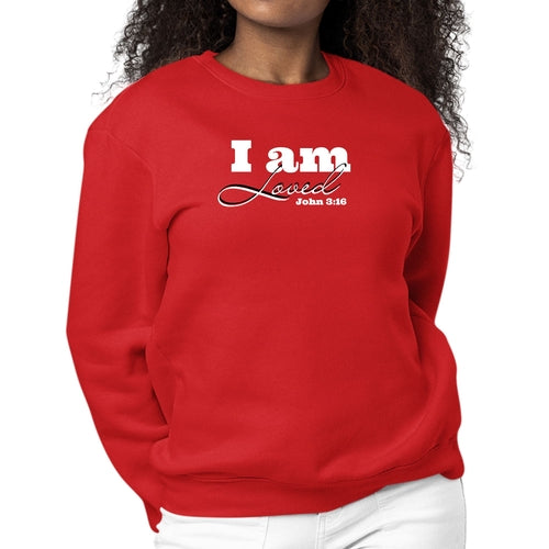 Womens Graphic Sweatshirt i am Loved - John 3:16 Illustration