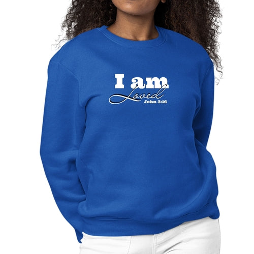 Womens Graphic Sweatshirt i am Loved - John 3:16 Illustration